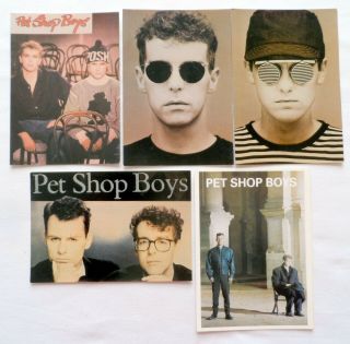 Pet Shop Boys Postcards 5 X Vintage Pet Shop Boys Postcards