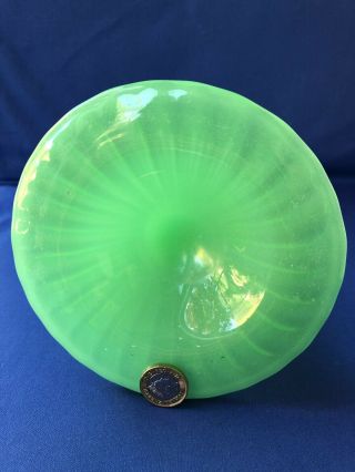 Vintage Fenton Jade Green Glass Twisted Stem Large Single Candlestick Chunky 7