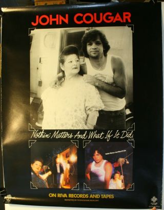 Rare 1980 John Cougar Mellencamp Nothing Matters & What If 22 X 28 " Promo Poster
