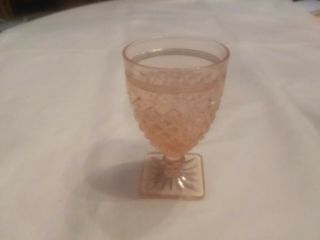1 Vintage Pink Miss America 3 Oz.  Wine Goblet Hocking Glass Co.  1935 - 38