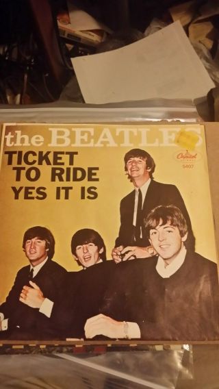 The Beatles " Ticket To Ride " 1965 Capitol Records 5407 Rock 45