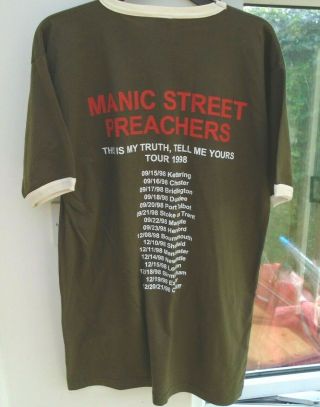 Manic Street Preachers This Is My Truth Tell Me Yours Tour 1998 T - Shirt Lady Xl