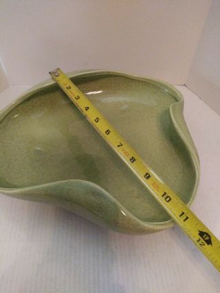 Red Wing Pottery Speckled Green 3 Footed Bowl 1491 Mid Century Modern Art Deco 2
