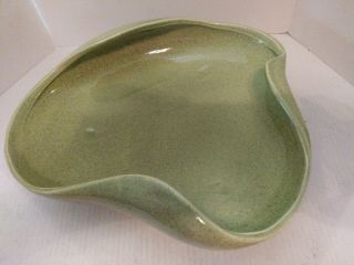 Red Wing Pottery Speckled Green 3 Footed Bowl 1491 Mid Century Modern Art Deco 4