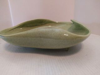 Red Wing Pottery Speckled Green 3 Footed Bowl 1491 Mid Century Modern Art Deco 5