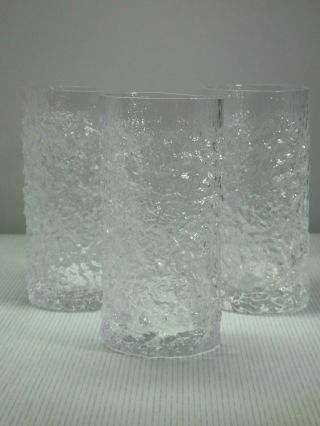 Whitefriars Glacier Design Tall Tumbler Glass Approx 5.  25 " Tall - Set Of Three