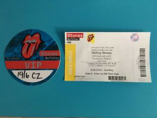 Ticket & Vip Badge The Rolling Stones No Filter 2018 Tour