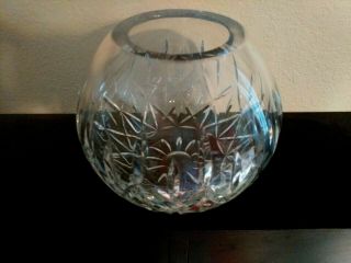 Block Large Lead Crystal Fish Bowl Vase 6.  5 " X 22 " Round,  Heavy 4.  7 Stunning
