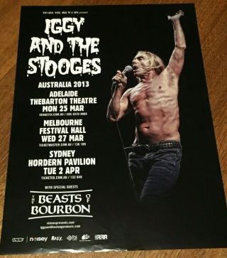 Iggy And The Stooges/beasts Of Bourbon.  Rare Aussie Tour Promo Poster