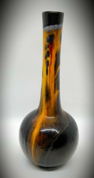 Vintage Royal Haeger Mid - Century Bud Vase Orange Lava Drip