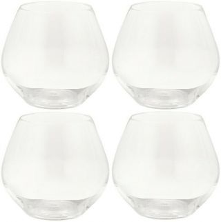 4 Fitz Floyd Giselle Clear Stemless Cocktail Wine Glasses Lightweight
