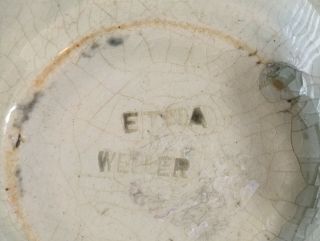 Vintage Weller Pottery Etna Vase White Dogwood Flowers 6 