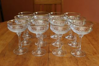 Mikasa Gold Crown Crystal Set Of Four Tall Sherbet Glasses (12 Available) Euc