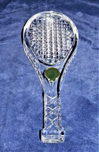 Waterford Crystal,  Tennis Racquet Figurine Or Paperweight,  7 "