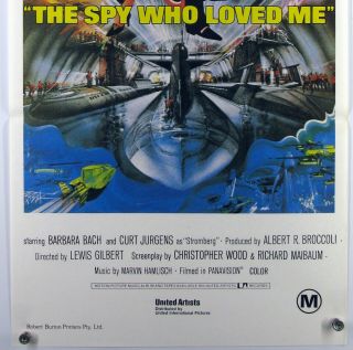 THE SPY WHO LOVED ME Roger Moore JAMES BOND 007 Peak Art Australian Daybill 1977 3
