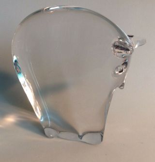 Modern Design Clear Crystal Art Glass Animal Sculpture Bull Buffalo 4.  5 "