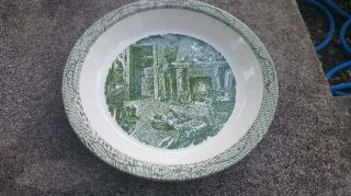 Pie Plate Currier & Ives Old Curiosity Shop Royal China Green 10 "
