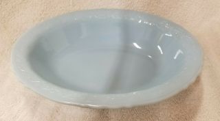 Mckee Delphite Poudre Blue Laurel Leaf Pattern Oval Bowl,  9 " X 6 3/4 "