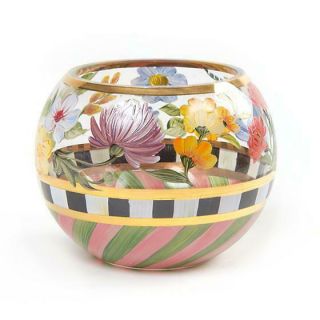 Mackenzie Childs Flower Market Glass Globe Vase Medium 52151 - 262