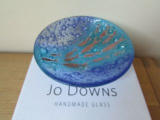 Art Glass Bowl With Fishes By Jo Downs