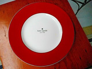 Lenox Kate Spade Rutherford Circle Red Accent Plate Set Of 4.