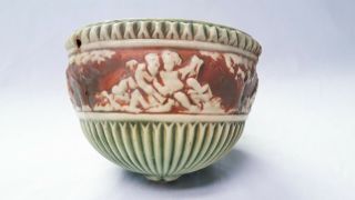 Antique Roseville Pottery Donatello Ceramic Hanging Basket – 10119a