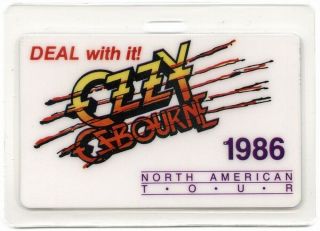 Ozzy Osbourne Authentic 1986 Concert Laminated Backstage Pass Ultimate Sin Tour