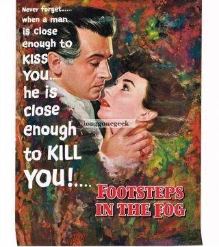 1955 " Footsteps In The Fog " Stewart Granger Jean Simmons Movie Promo Trade Ad