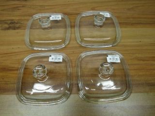 4 Glass Lids For Corning Ware Petite Casseroles,  P - 41 & P - 43,