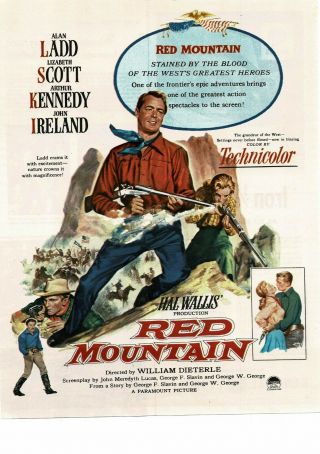 Red Mountain Alan Ladd Lizabeth Scott 1952 Movie Promo Vtg Print Ad