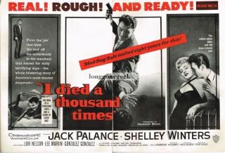 1955 " I Died A Thousand Times " Jack Palance 2page Movie Promo Trade Ad