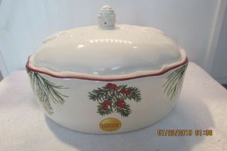 Better Homes And Gardens “mistletoe” Casserole Dish W/lid Christmas Heritage