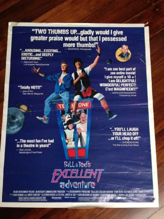 Vintage Bill And Ted’s Adventure Two Thumbs Up 1989 Movie Poster
