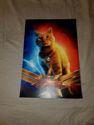 CAPTAIN MARVEL - 2019 MOVIE FILM - 9 BY 13 INCH MINI POSTER PROMO MATERIAL GOOSE 2