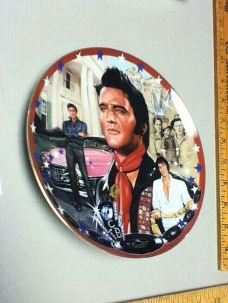 Elvis Presley American Dream Glass Musical Collector Plate Bradford Exchange S15