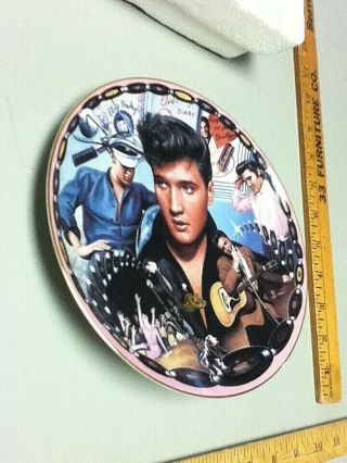 Elvis Presley Hound Dog Bop Glass Musical Collector Plate Bradford Exchange S14