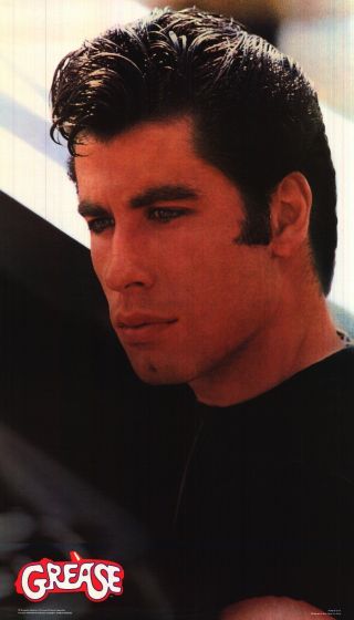 Movie Poster Grease 1978 Vintage John Travolta As Danny Zuko 22x37 Nos