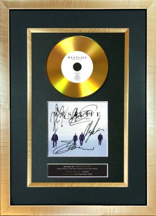 182 Westlife Where We Are Gold Disc Cd Album Signed Autograph Mounted Print