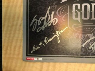 Lynyrd Skynyrd SIGNED poster God/Guns Rossington Van Zant Medlocke 3