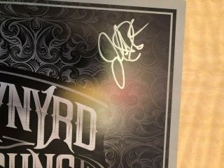 Lynyrd Skynyrd SIGNED poster God/Guns Rossington Van Zant Medlocke 4