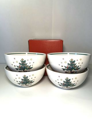 Nikko Christmas Giftware Multipurpose Bowls 5 " Set Of 4 Japan Holiday