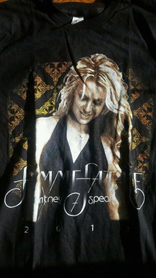 Vintage Britney Spears 2011 Femme Fatale Black Tour T Shirt Small Niki Minaj