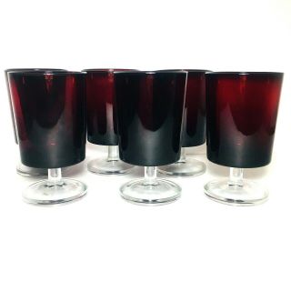 Arcoroc Luminarc France Ruby Red Pedestal Water Wine Goblet Glass 8 Oz Set Of 6