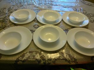 Corning Ware Corelle Winter Frost White Dinner Plates Cereal Bowls Set Of 6 Eac