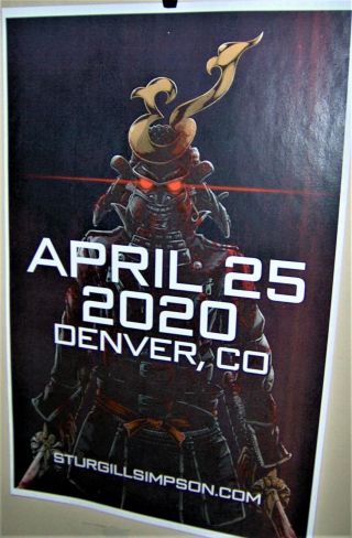 Sturgill Simpson Concert Advance Full Color Poster Denver Co April 25th 2020