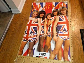Def Leppard - Classic 1983 Band In British Flag Outfits_2018 Reissue Wall Poster