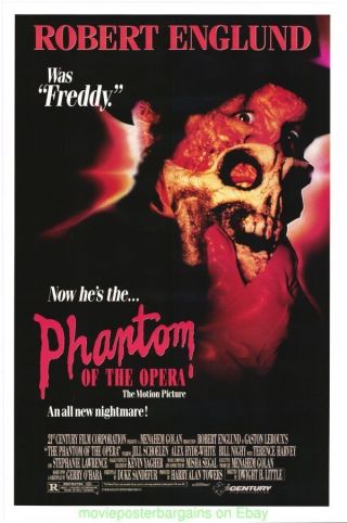 The Phantom Of The Opera Movie Poster Rolled 27x41 Robert Englund 1989