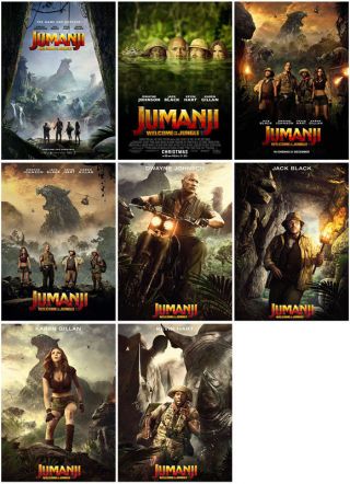 8 Jumanji: Welcome To The Jungle 2017 Mirror Surface Postcard Promo Card Poster