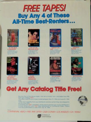 Terror On Tape / Muthers / Bloodfeast / Bugs Bunny (video Dealer Brochure 1990s)