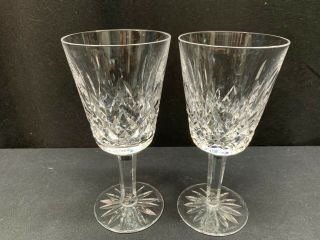 Set Of 2 Waterford " Lismore " Crystal White Wine Glass 5 1/2 " Tall